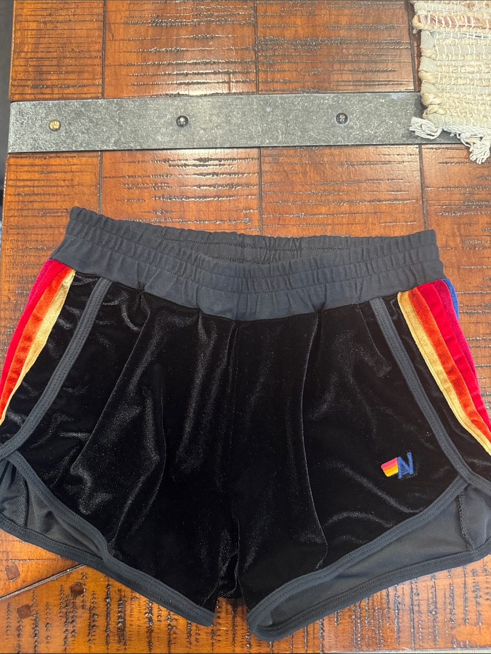 Aviator Nation 5 Stripe Velvet Shorts